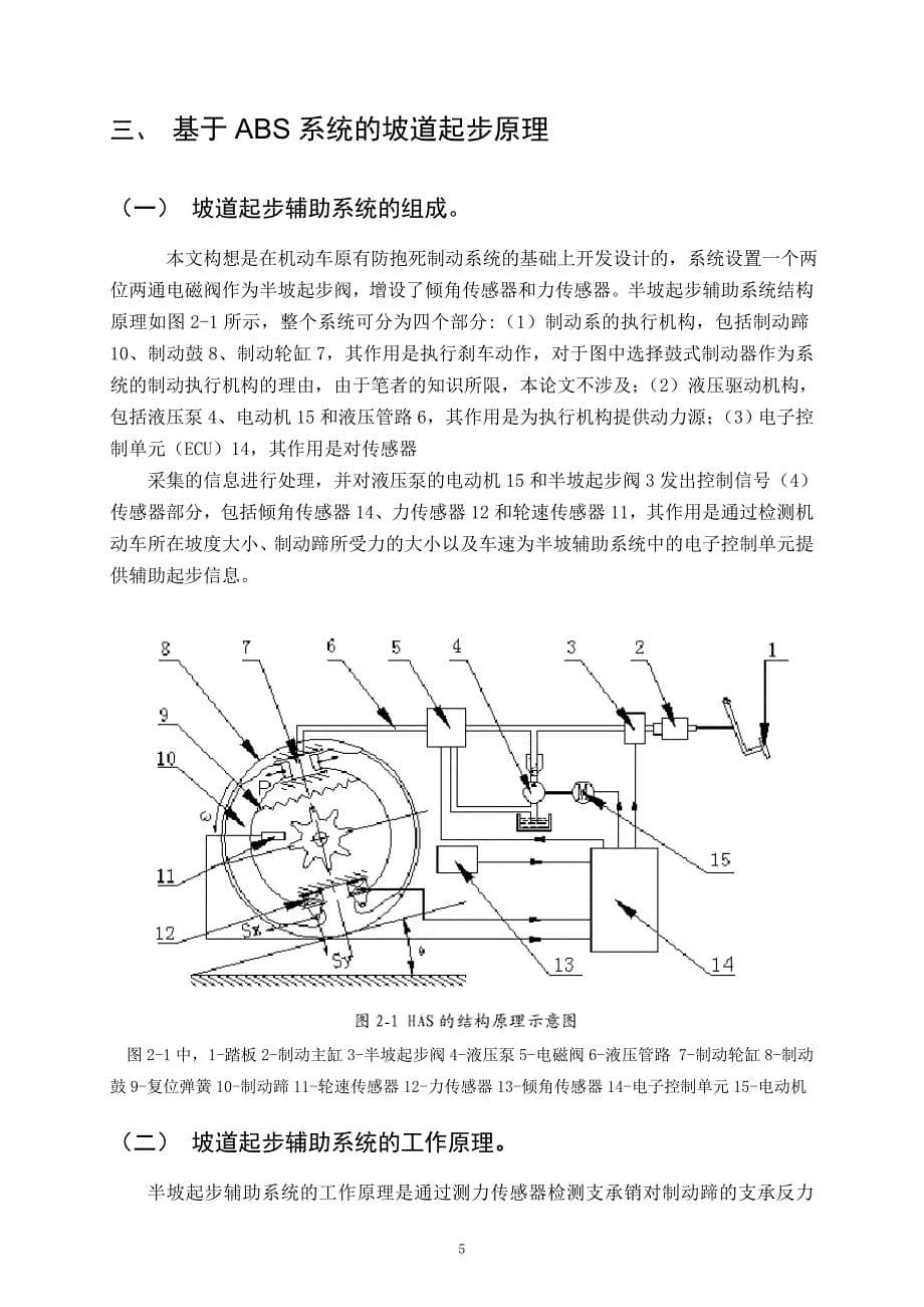 手动档机动车坡道起步辅助系统设想_第5页