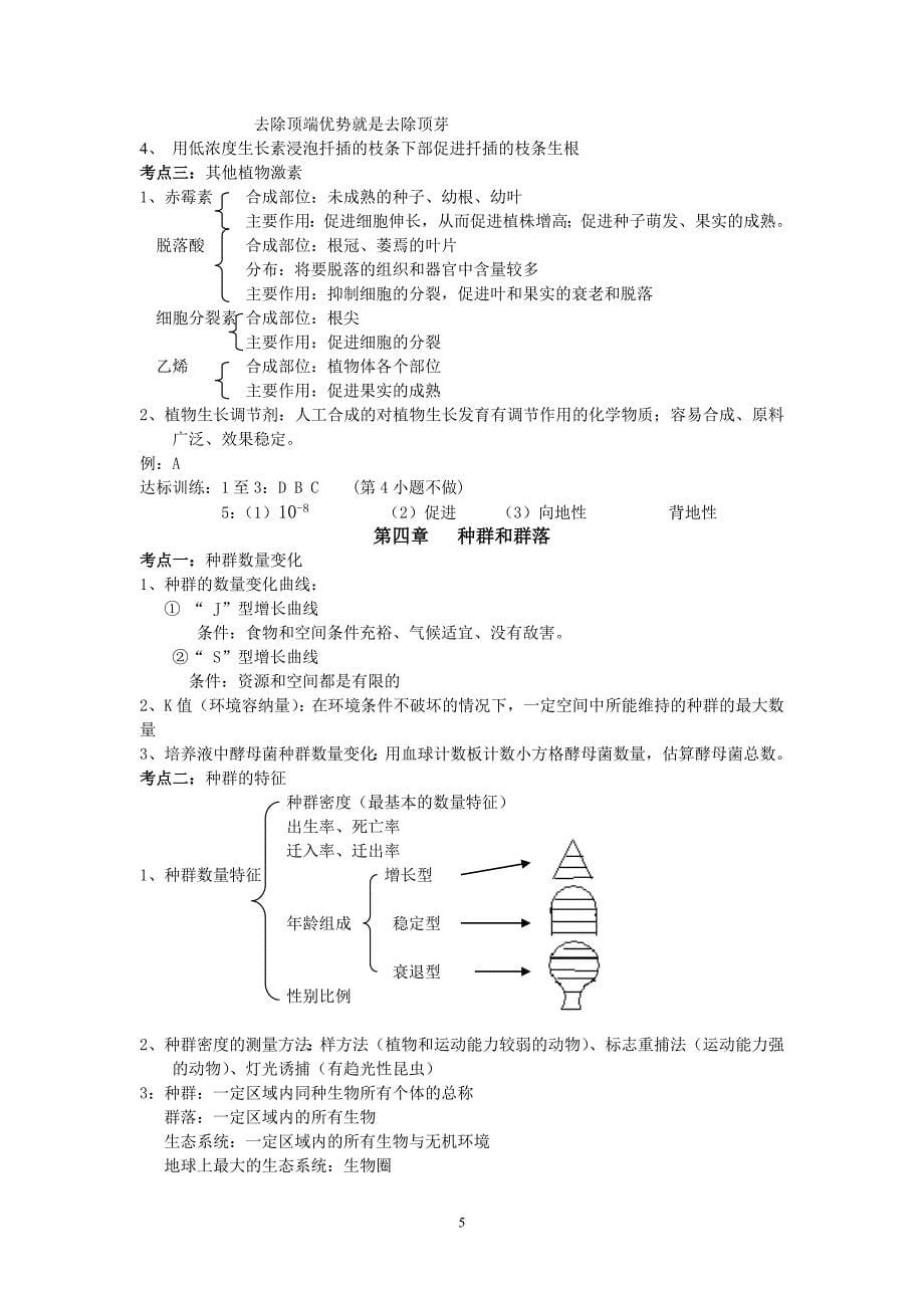 高二文科生物必修三《学业水平考试复习》1_第5页