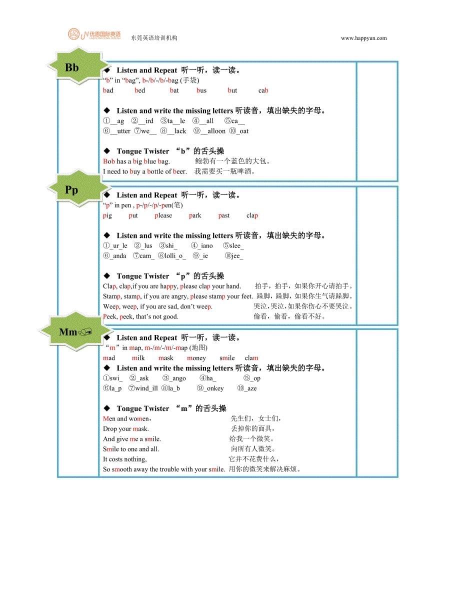 东莞英语培训机构：零基础学英语从音标开始入手_第5页