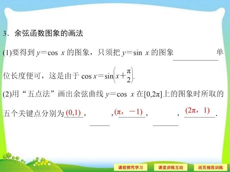 高中新课程数学(新课标人教A版)必修四《1.4.1正弦函数、余弦函数的图象》课件2_第5页