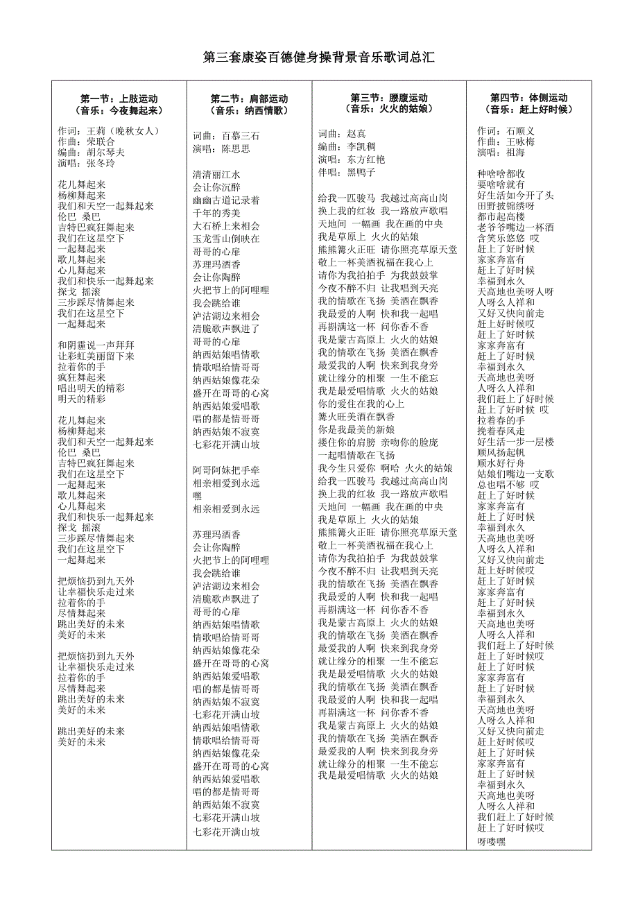 第三套康姿百德健身操音乐歌词_第1页