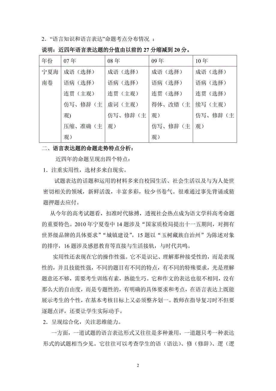 高考语言文字运用题复习策略_第2页