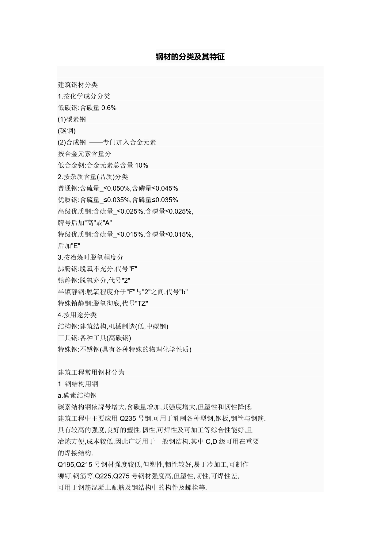 钢材的分类及其特征_第1页