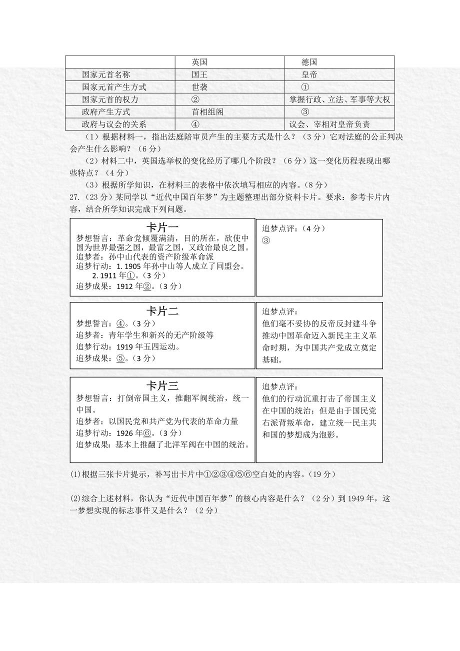 重庆市“七校联盟”2013-2014学年高一12月联考历史试题 无答案_第4页