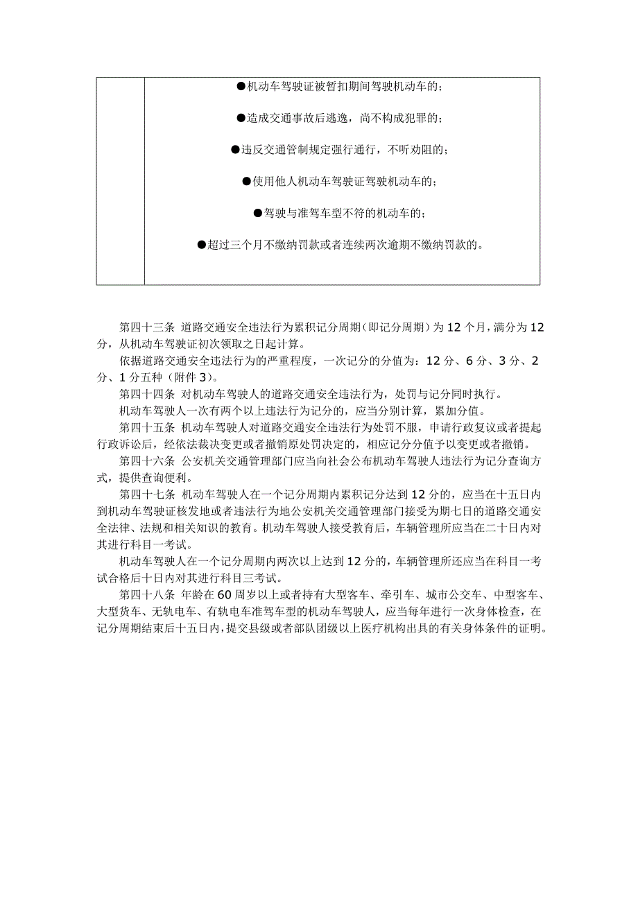 交通法违章扣分一览表_第3页