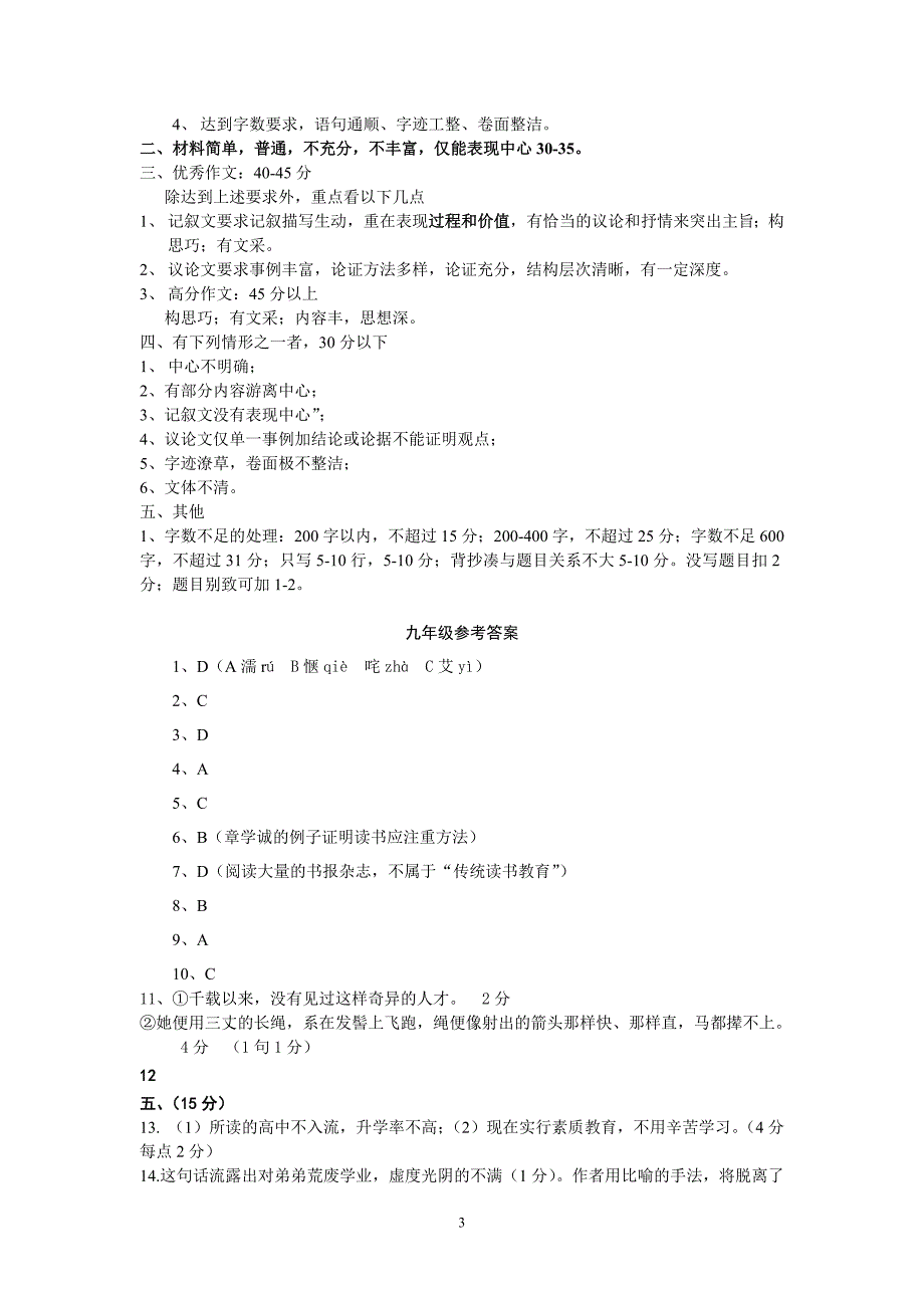 武汉东湖新技术开发区七八九年级期中语文参考答(修改稿)_第3页