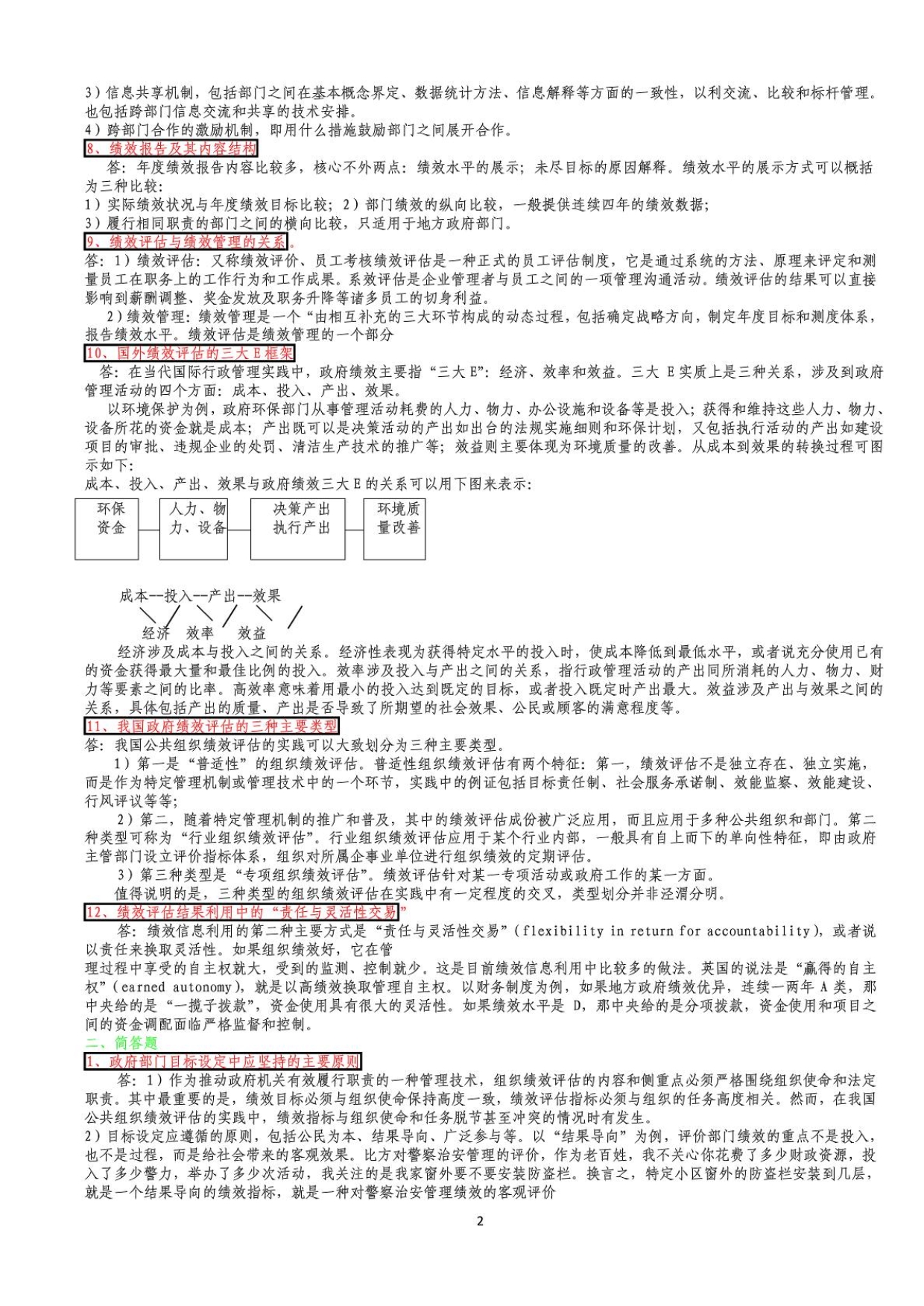 2010MPA3综合班《绩效管理》(周志忍)考试复习题_第2页