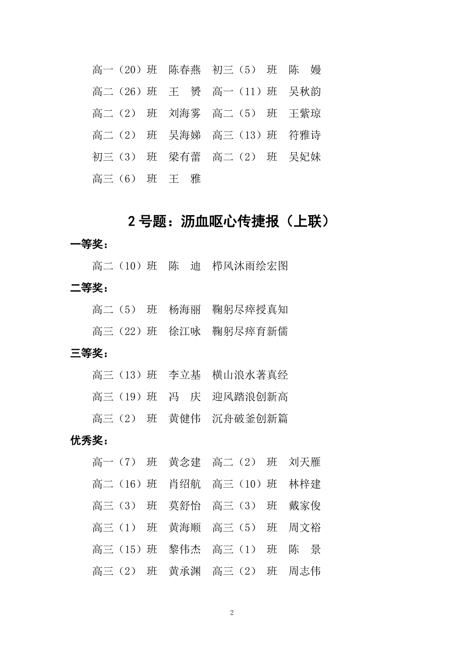 雷州一中第四届“祈光杯”楹联比赛作品选_第2页