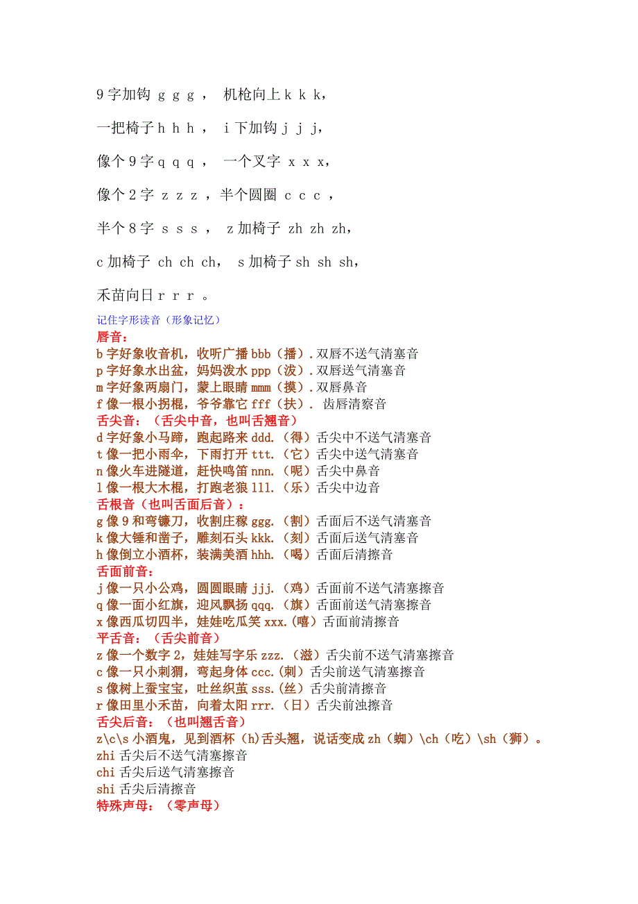 巧记汉语拼音口诀及五笔字根表_第2页