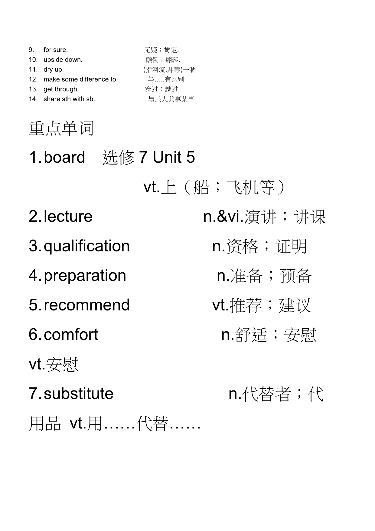 高中英语选修7词组词汇总结_第5页