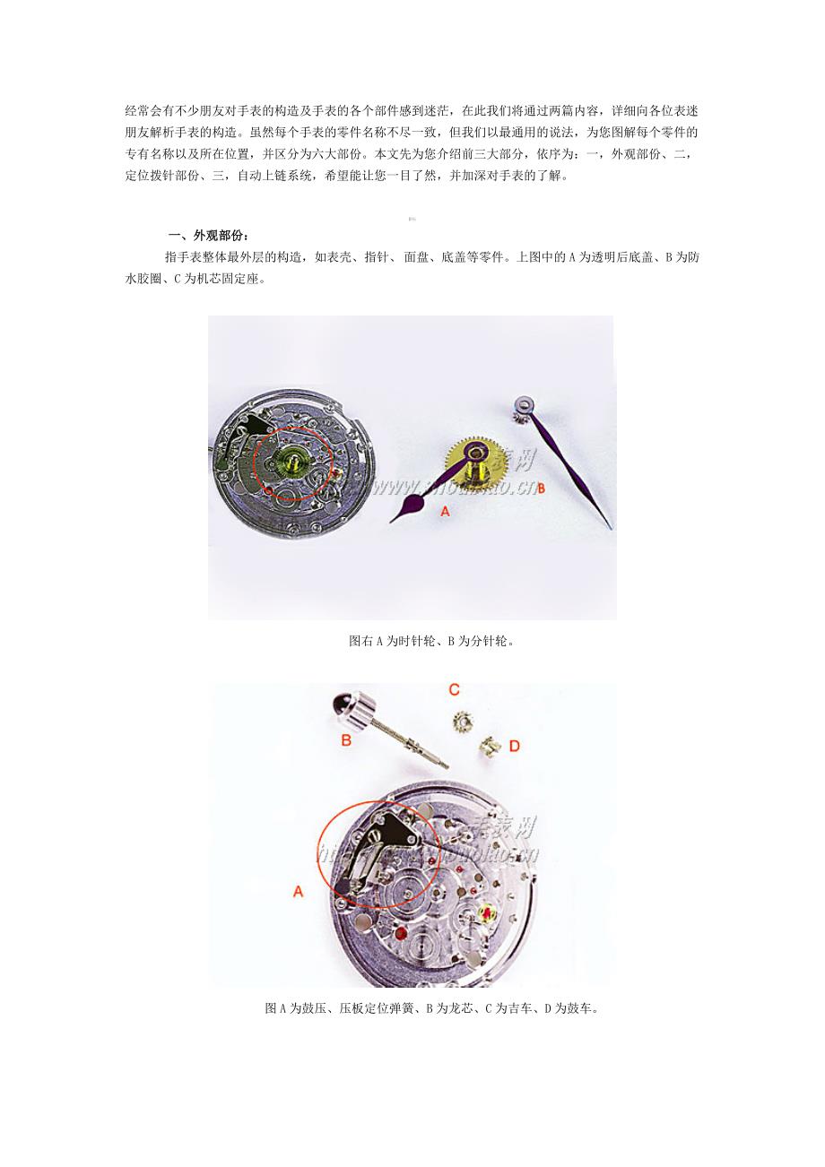 图解手表的构造及零件名称_第1页