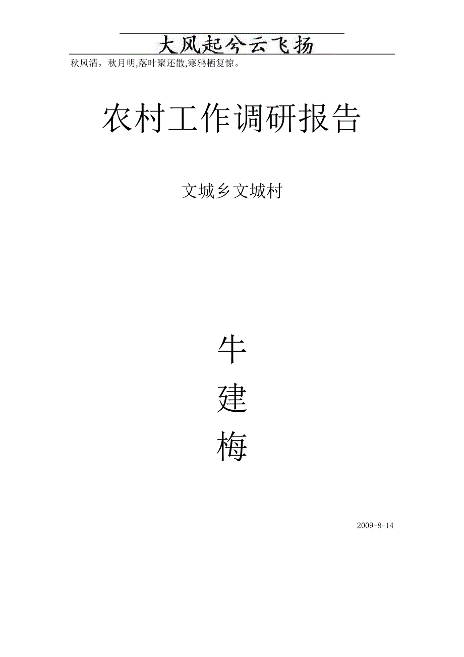 Rduay农村工作调研报告_第1页