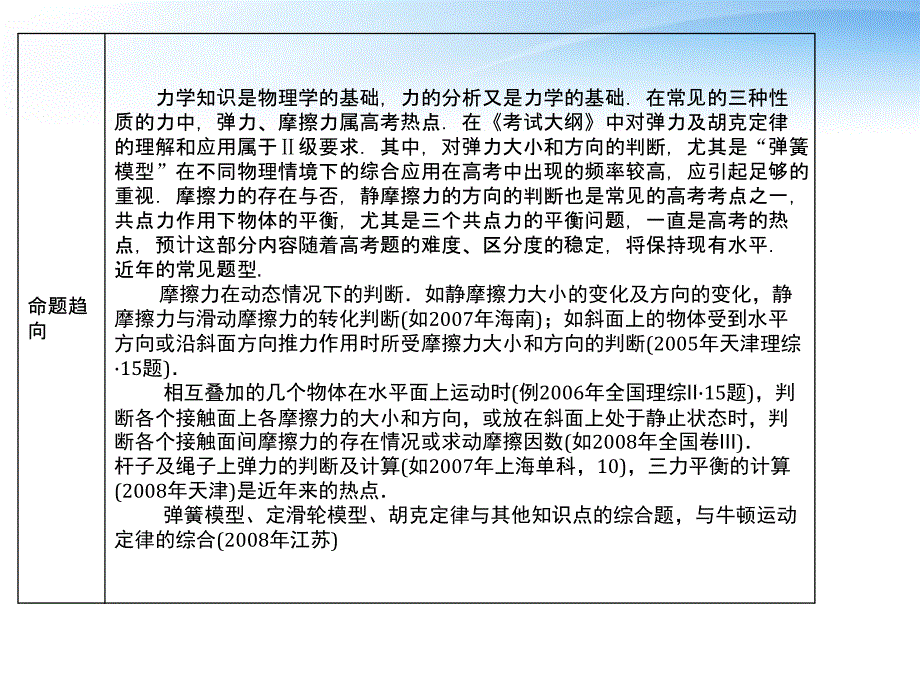 2012届高考物理 研究物体间的相互作用复习课件1_第4页