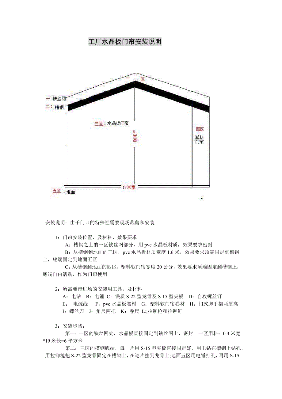 工厂水晶板门帘安装示意图_第1页