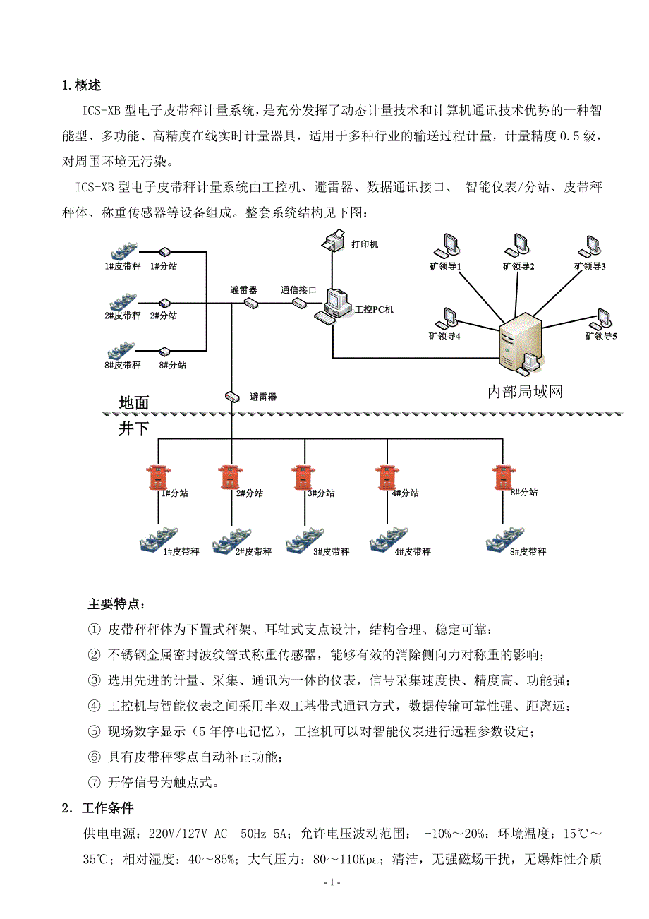 电子皮带秤井下(基带)使用说明书(总新)_第1页