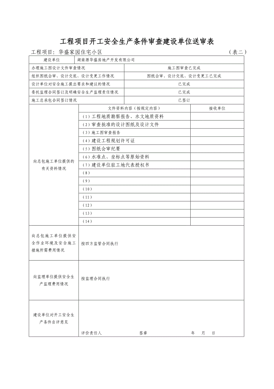 湖南省建设工程项目开工安全生产条件审查申请报告 2_第4页