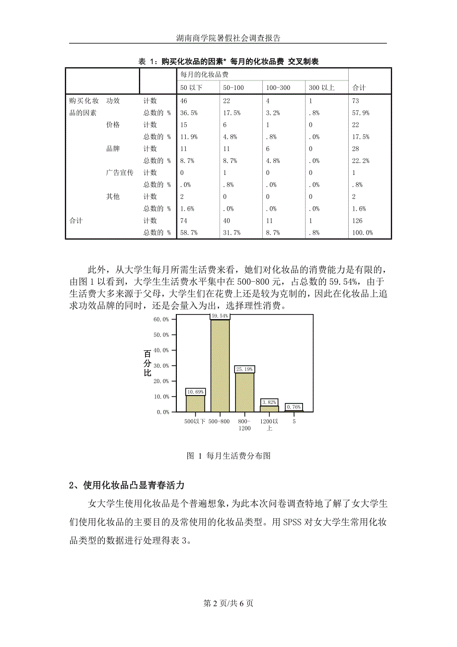 商学院女大学生化妆品消费调查报告_第2页