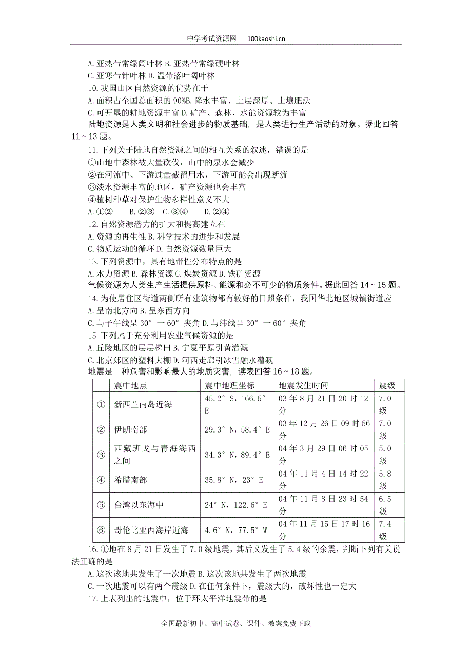 自然资源和自然灾害（二）_第2页