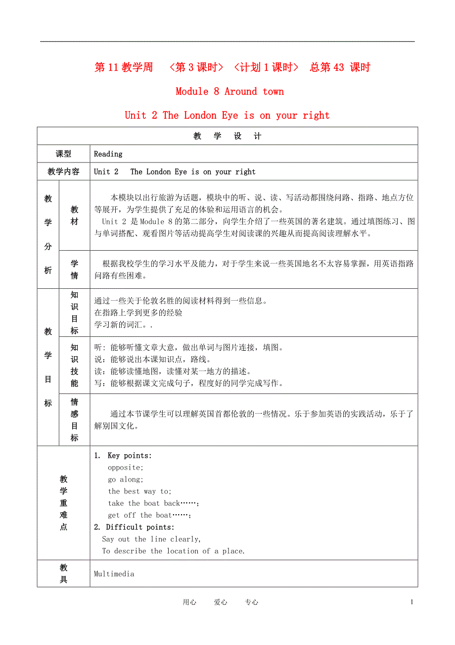 八年级英语下册 module8 unit2 教案 外研版_第1页