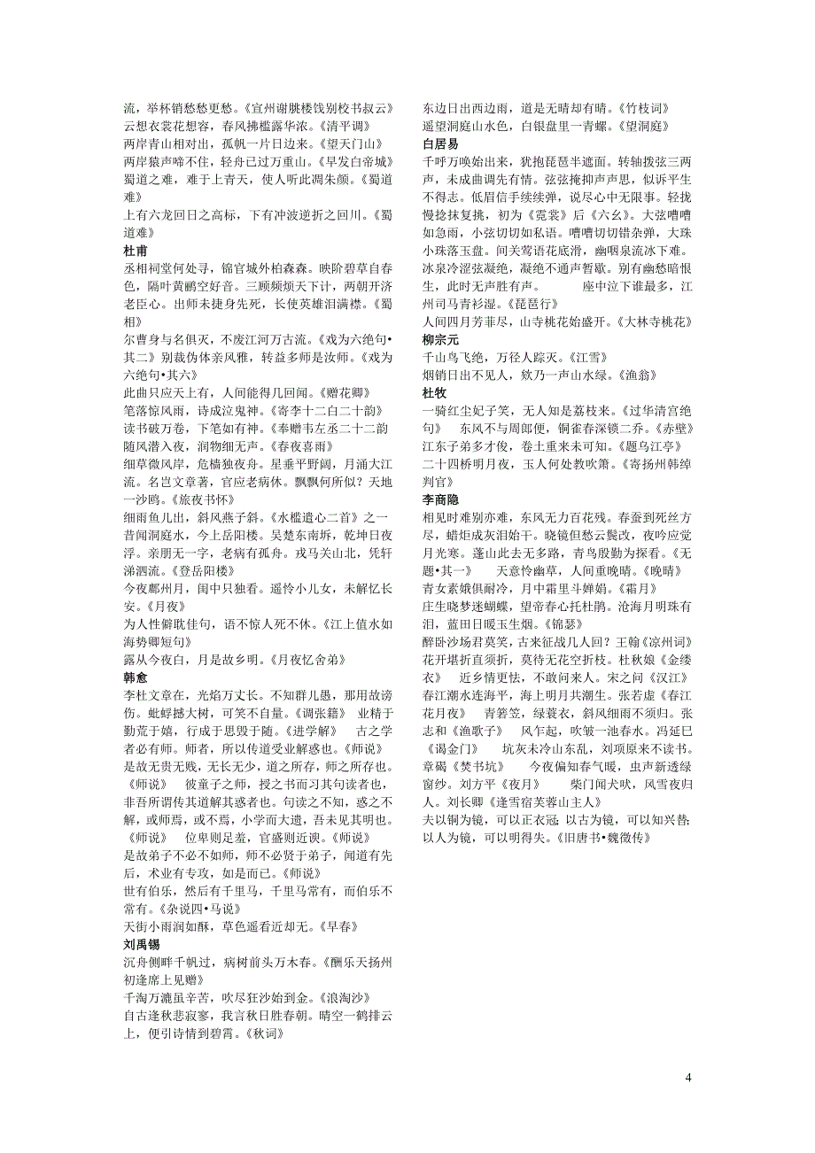 新教师招考小学语文古诗词识记_第4页