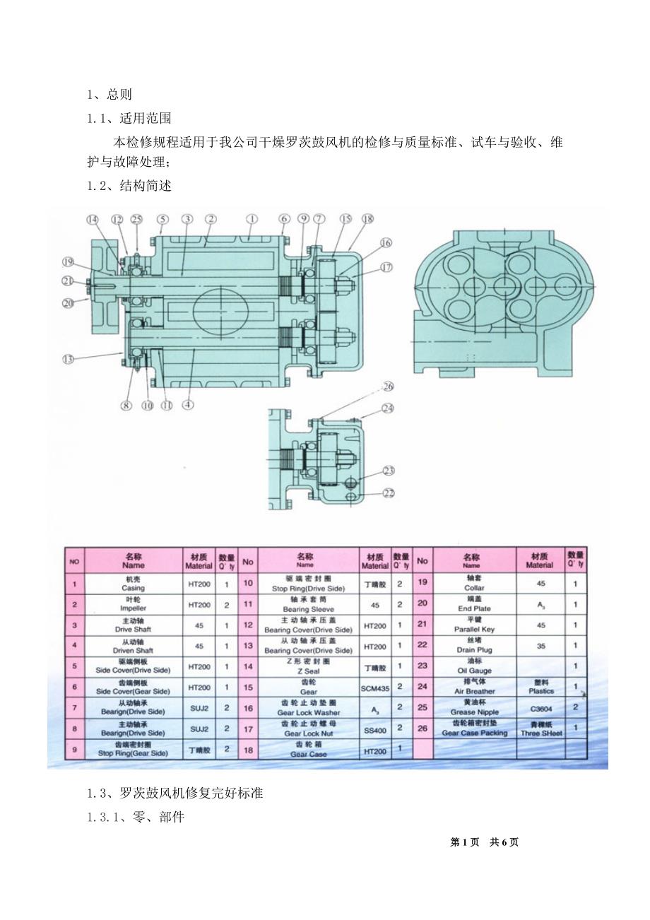 罗茨鼓风机检修规程_第2页