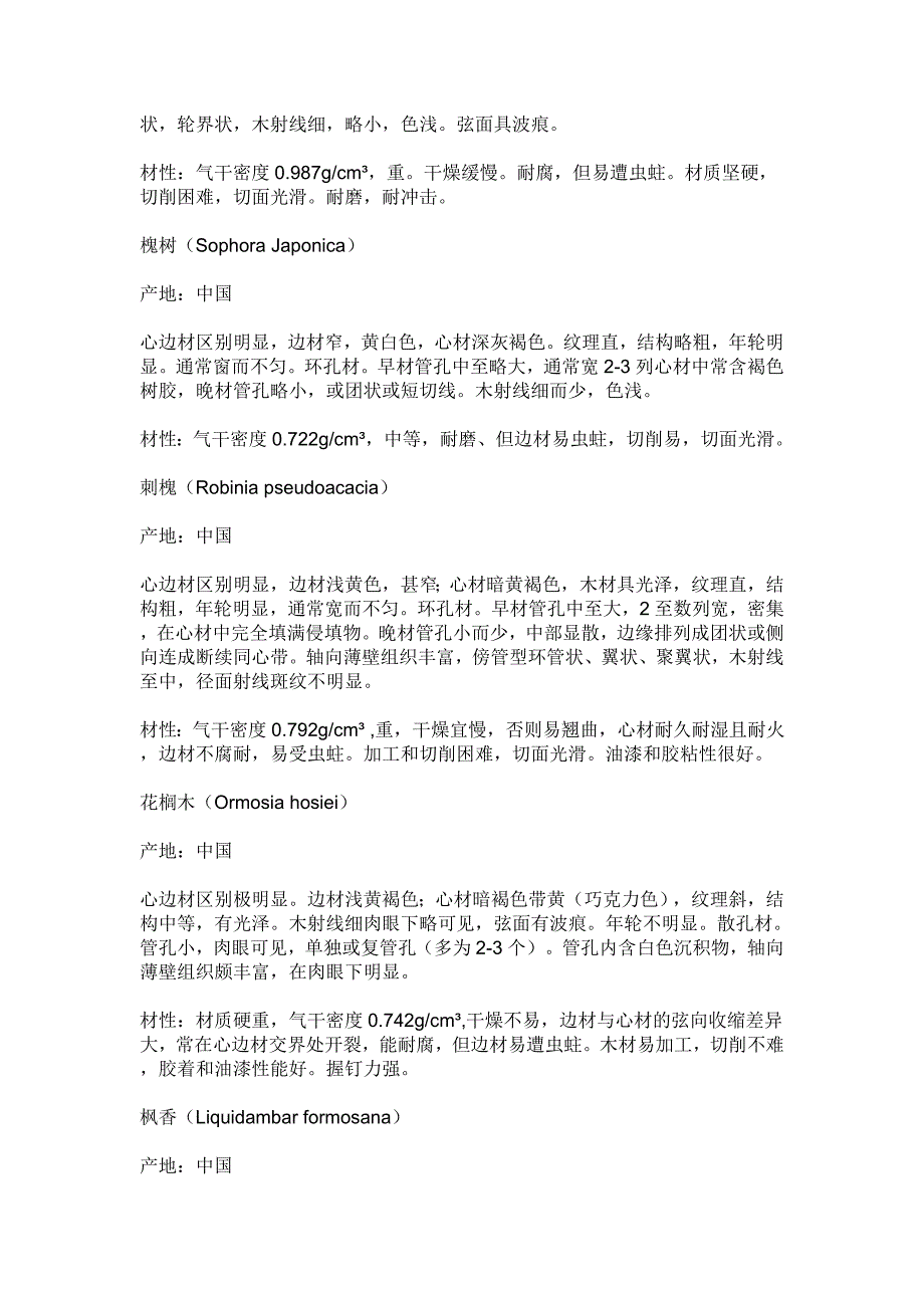 各种木材的产地特性及材性大汇总_第2页