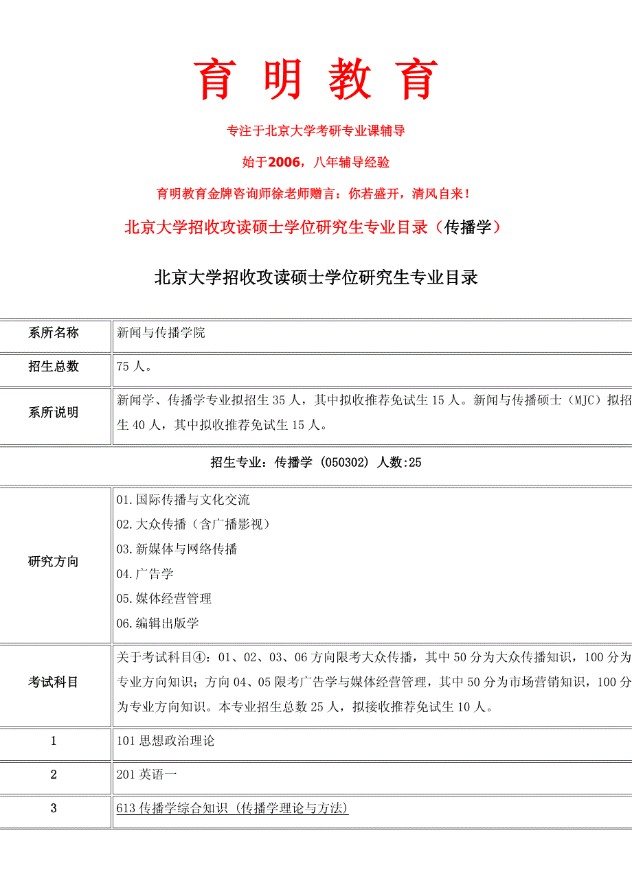 2015年北京大传播学考研出题导师介绍、导师论文、课题分析_第1页