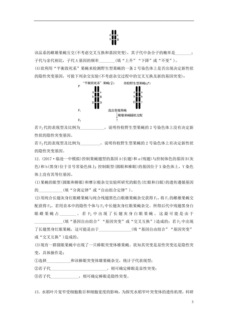 2018年高考生物重难点突破强化练第45练对比分析基因突变和基因重组苏教版_第3页