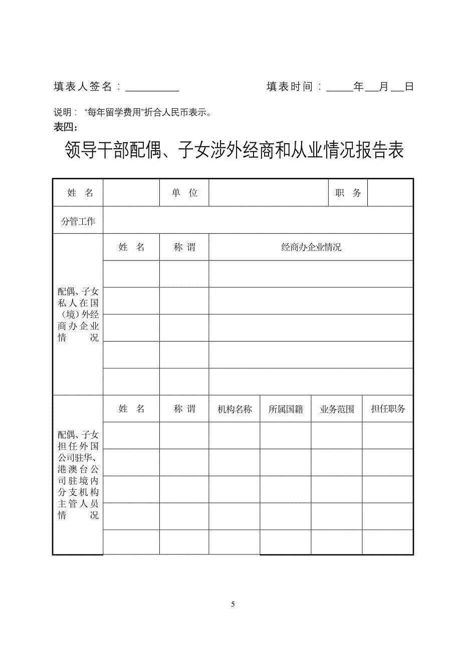 领导干部个人有关事项年度报告表_第5页