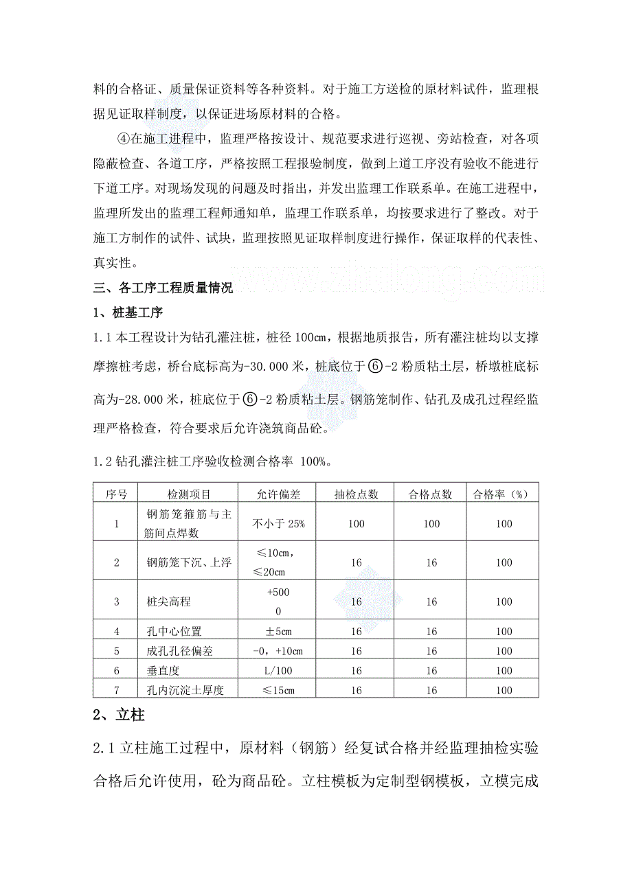 江苏省某市政桥梁工程质量监理评估报告_secret_第3页