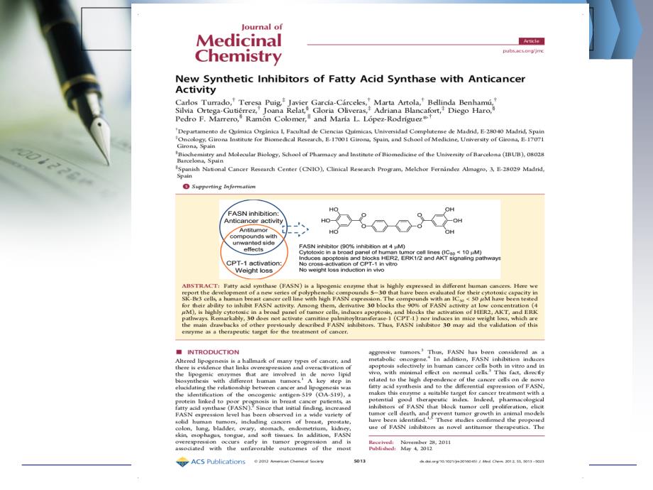 新型合成的具有抗癌活性的脂肪酸合成酶抑制剂_第4页