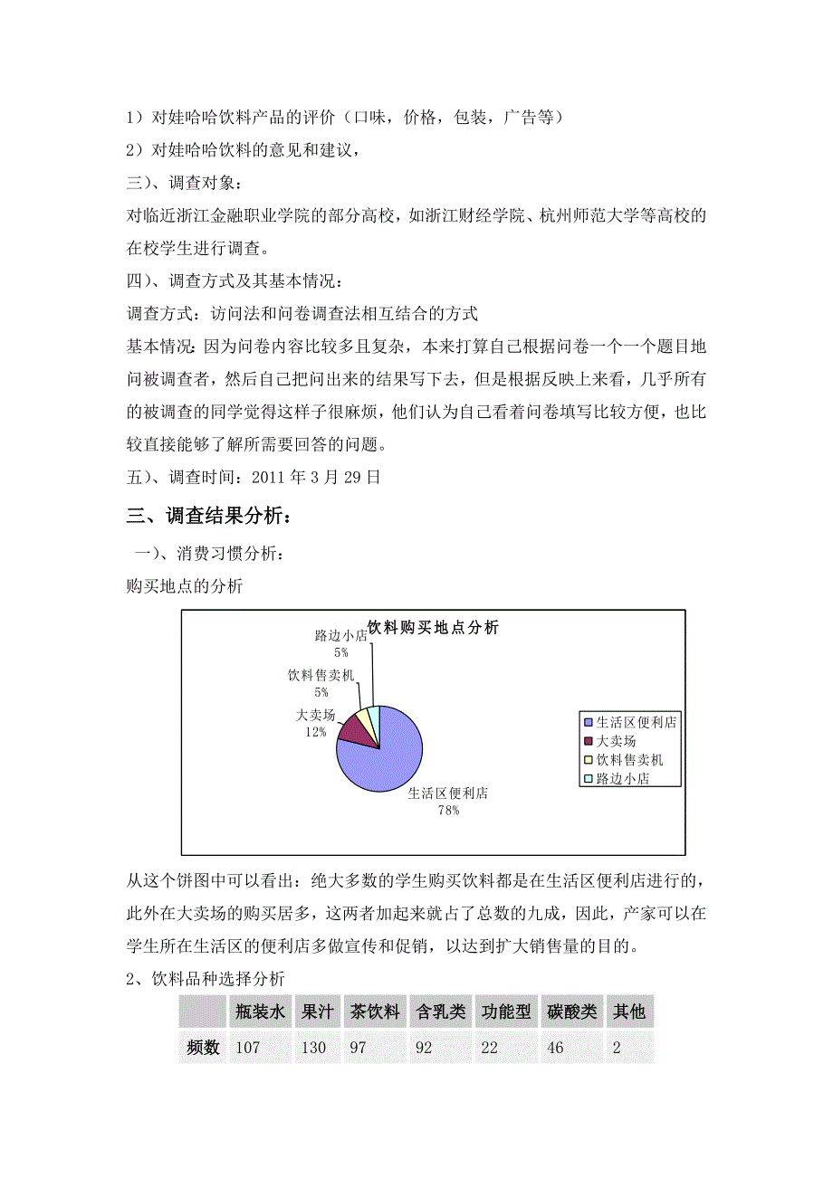 娃哈哈饮料大学生市场调研报告[1]_第2页