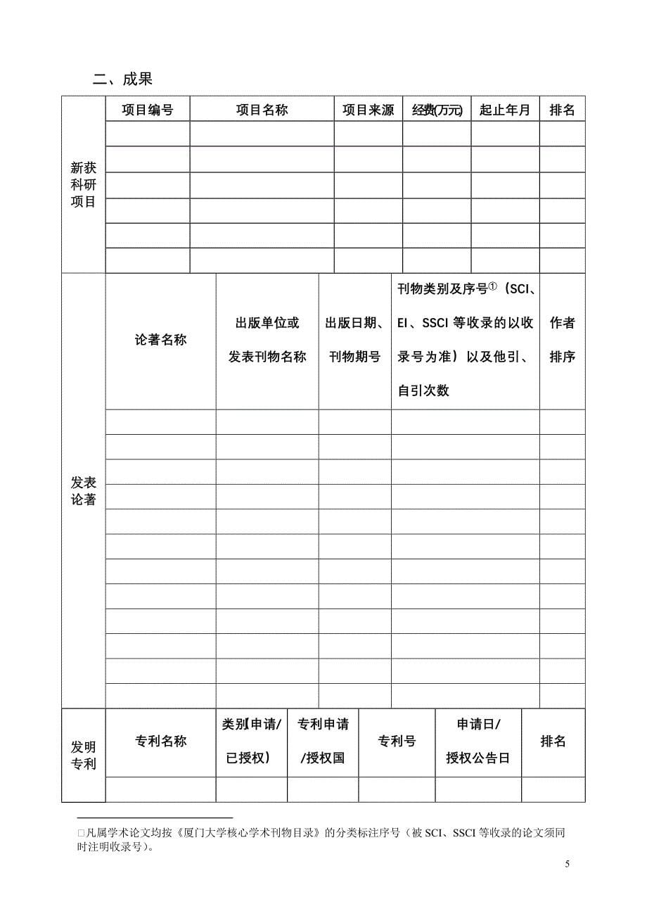 厦门大学新世纪优秀人才支持计划入选者总结报告_第5页