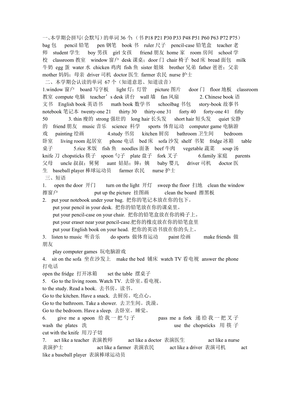 四年级上册英语词汇_第1页