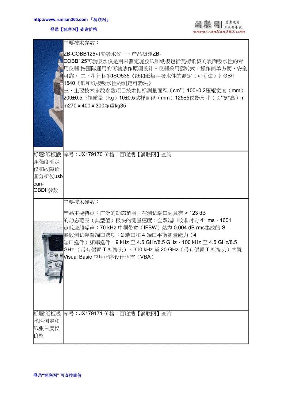 氧指数测定仪XZT-100A和纸板吸水性测定价格_第5页