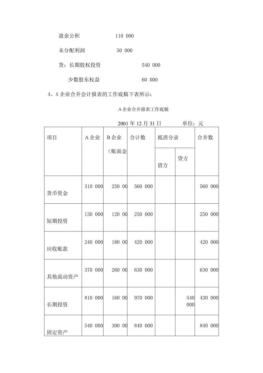 高级财务会计模拟试题部分(2)参考答案_第5页