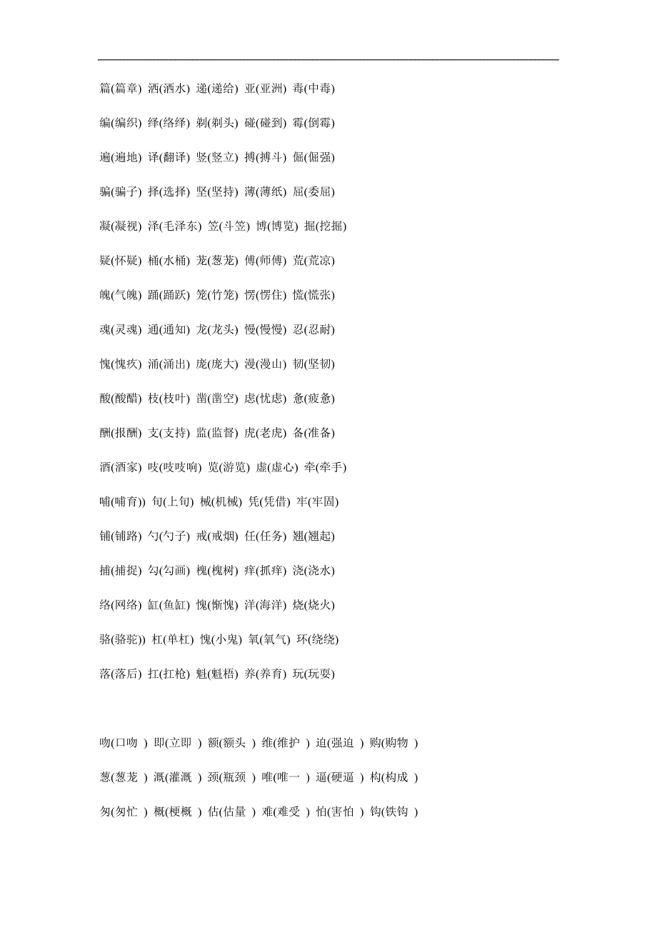 形近字组词大全本文由chenxiang_第2页