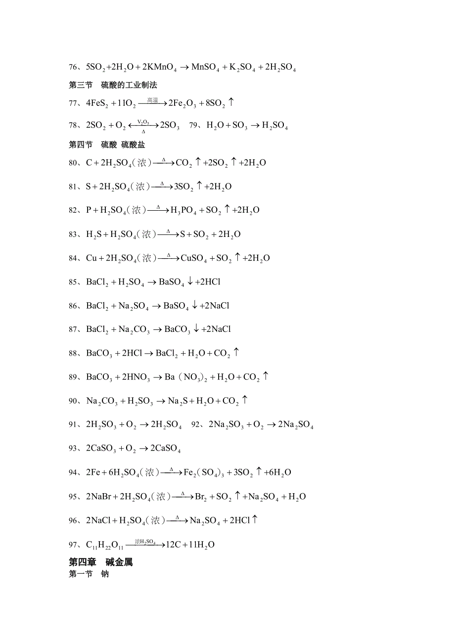 高中化学按章节顺序325个方程式_第4页