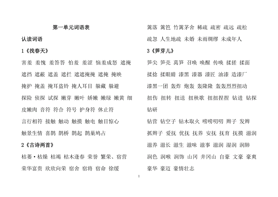 新课标人教版二年级瞎扯四会二会语文词语表_第2页