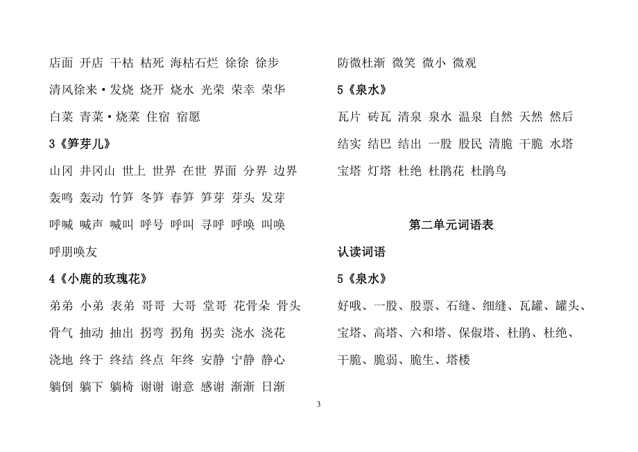 新课标人教版二年级瞎扯四会二会语文词语表_第4页