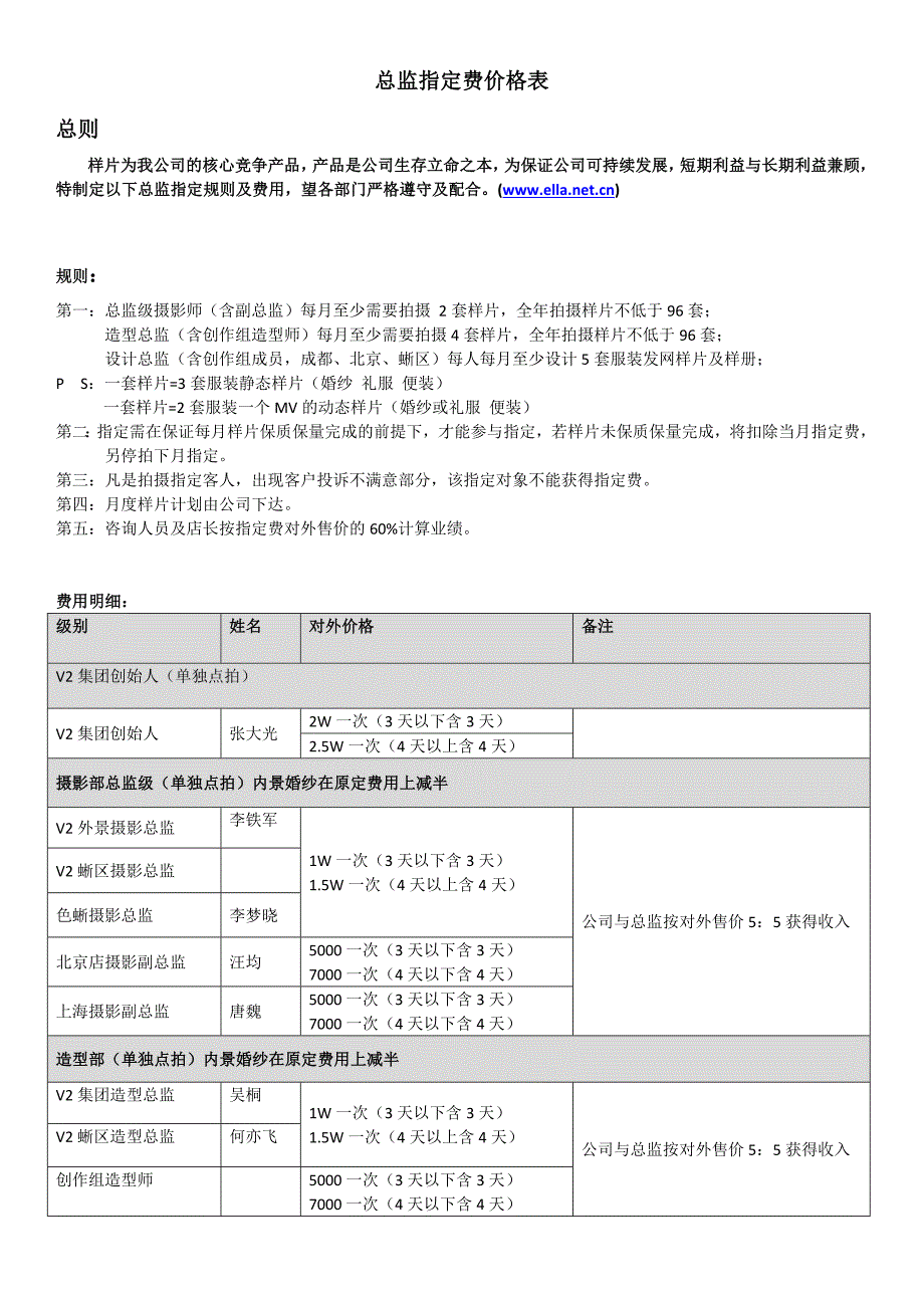 总监指定费价格表_第1页
