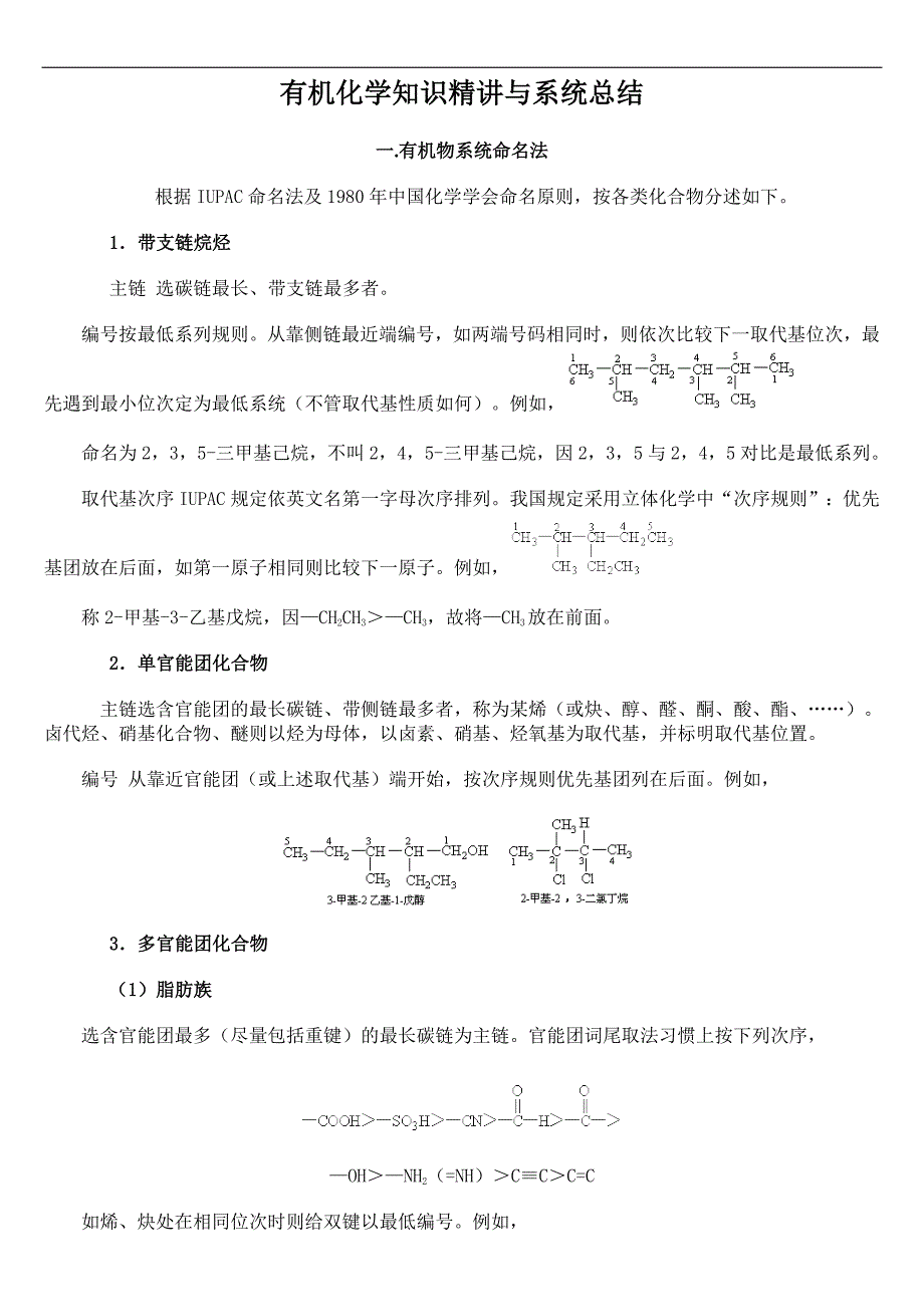 有机化学知识精讲与系统总结_第1页