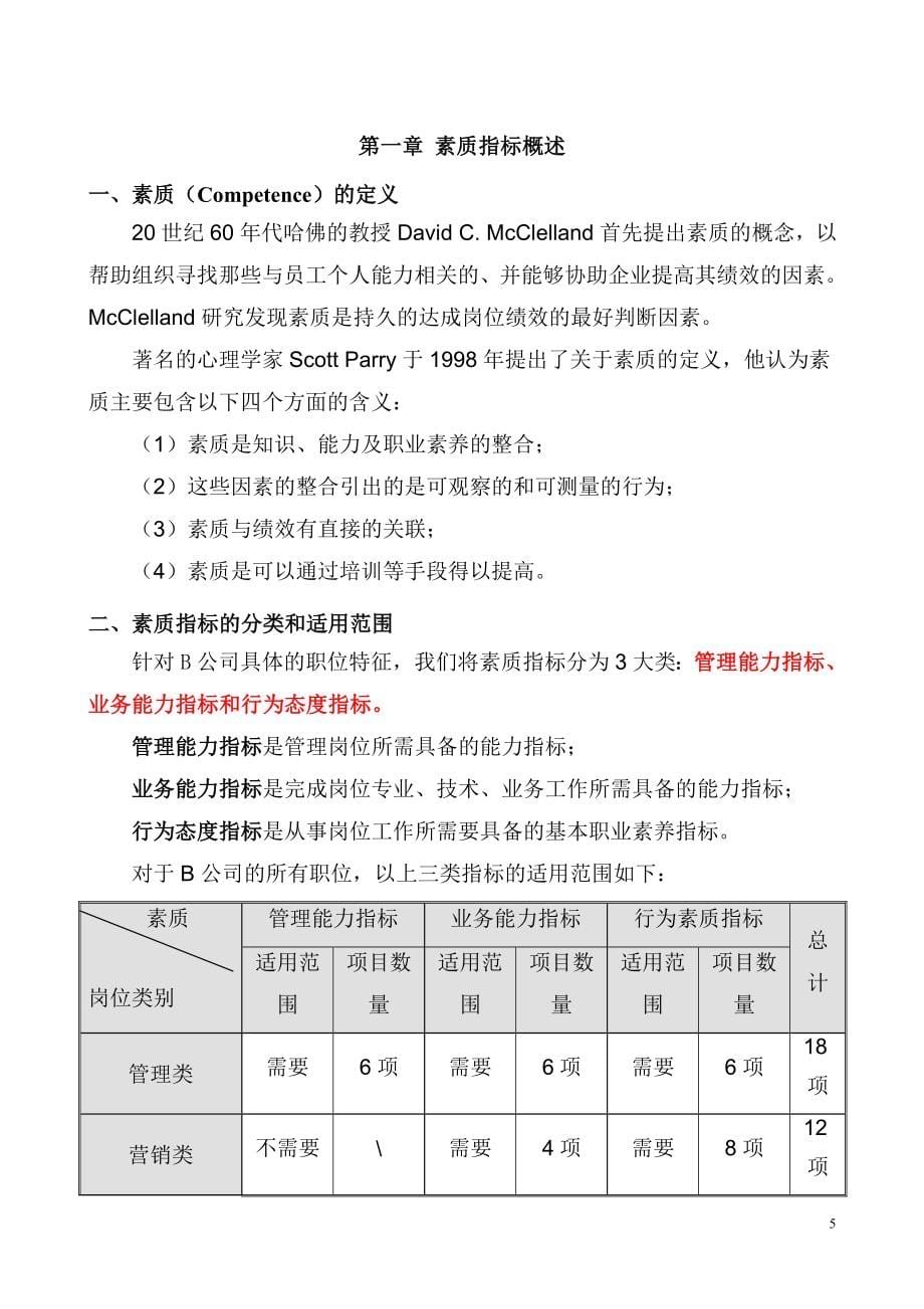 大型股份公司胜任素质模型构建方案与指标手册【绝对精品专业参考资料】12_第5页