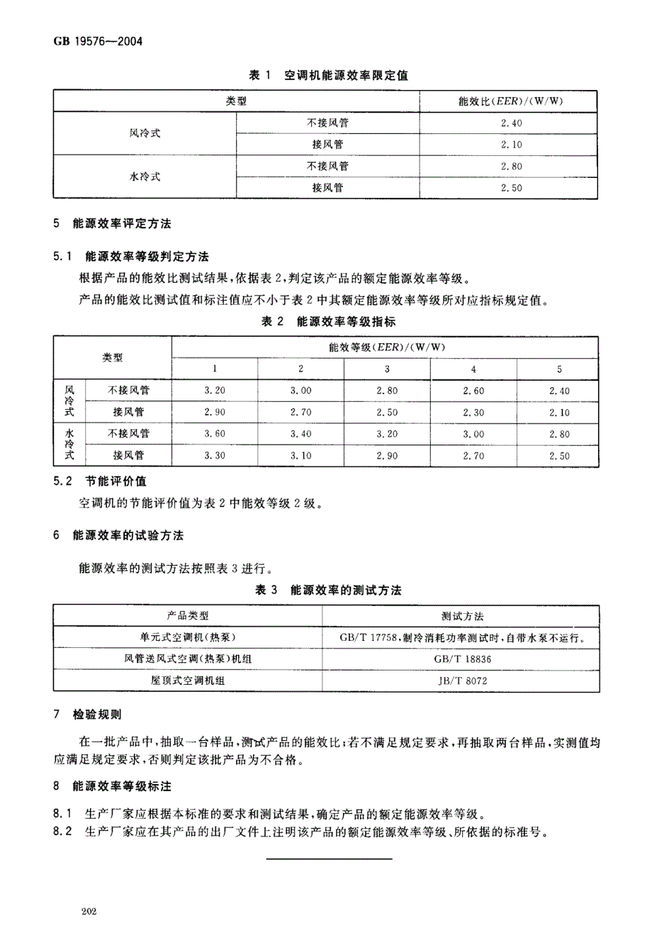 单元式空气调节机能效限定值及能源效率_第4页