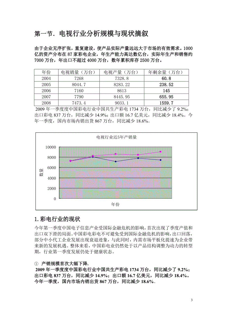 白色家电(电视机)行业分析报告_第3页