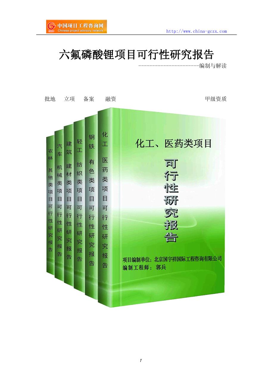 六氟磷酸锂项目可行性研究报告(编制与解读)_第1页