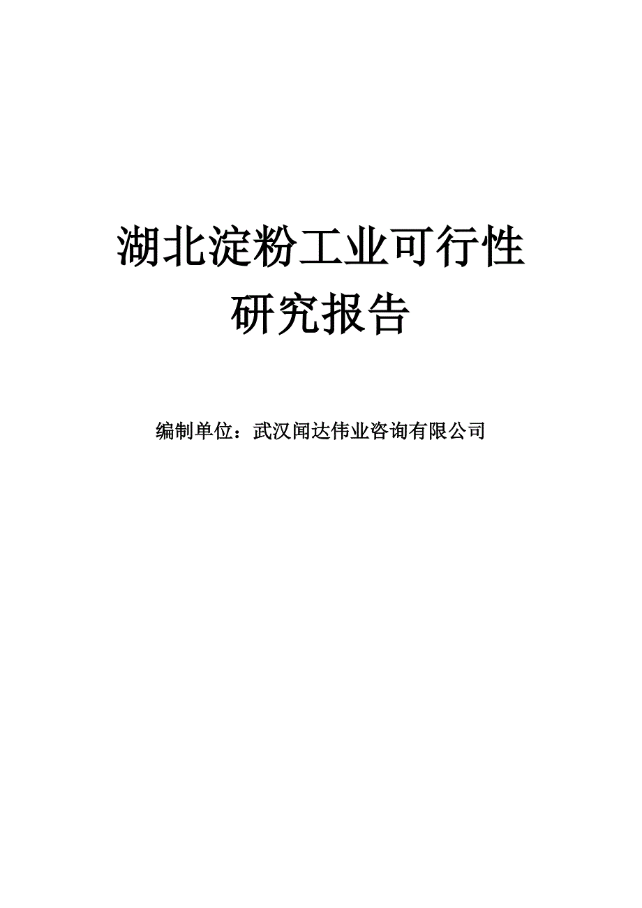 湖北淀粉工业项目可行性研究报告_第1页