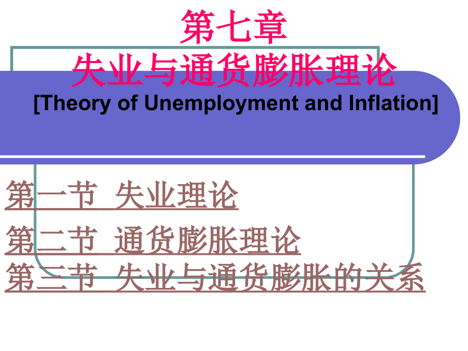 第7章 失业与通货膨胀理论_第1页