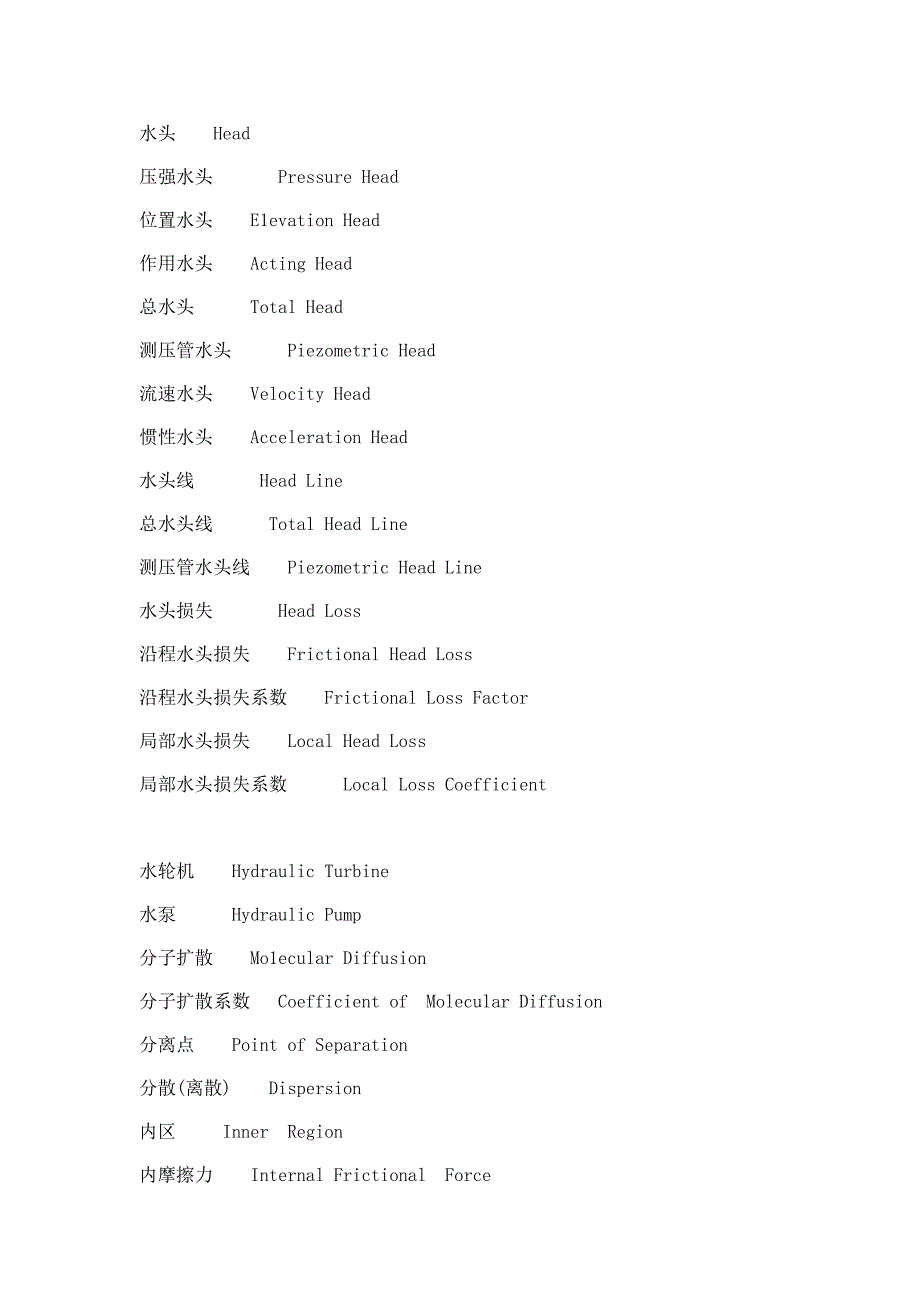 水力学中英文专业名词对照_第2页