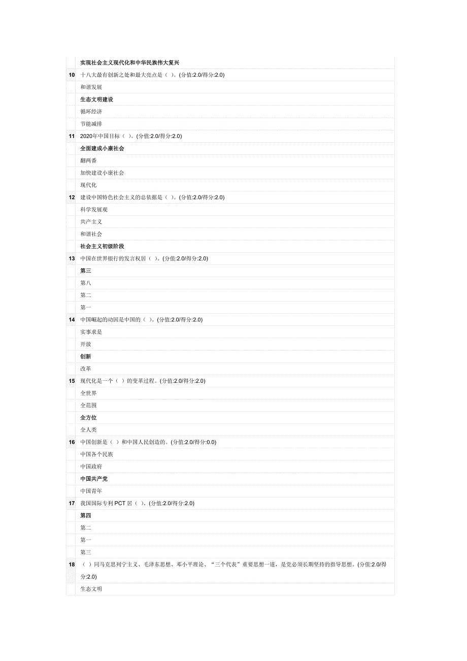 十八大与中国之路干部在线测试题答案_第2页